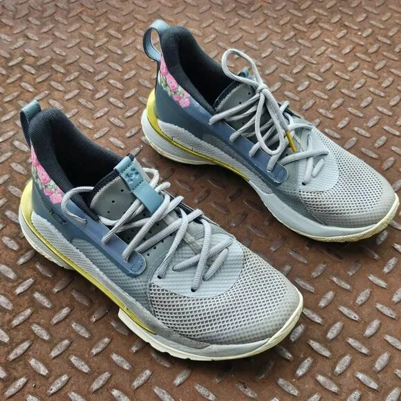 Under Armour Athletic Shoes Sneaker Curry 7 Floral Chinese New Year Lace Up 6.5Y - Picture 2 of 12